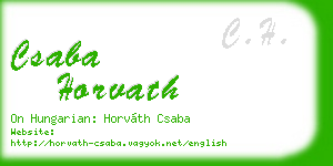 csaba horvath business card